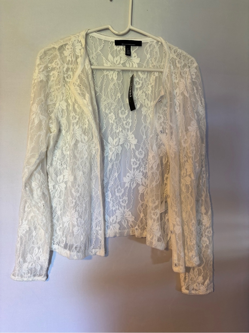 Lace Open-Front Jacket - White House Black Market Size Large